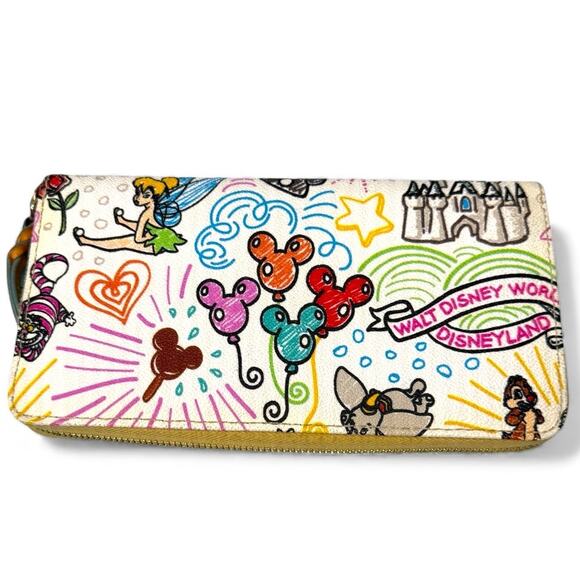 Disney Parks Dooney & Bourke White Sketch Long Wallet - Picture 4 of 16